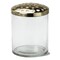 Flower Frog Cylinder Vase - Small Clear Glass Decorative Vase for Summer Arrangements, 5.3" H x 4" Dia, Hand Wash Only
